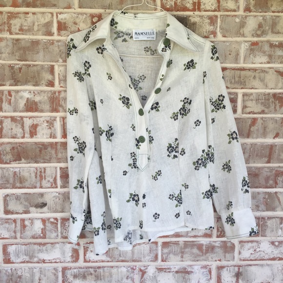mam’selle Tops - MAM’SELLE Vtg. Western Floral Designer Button Down